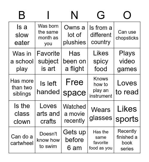 ICEBREAKER BINGO Card