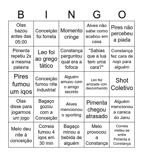 Lendas 2024 Bingo Card