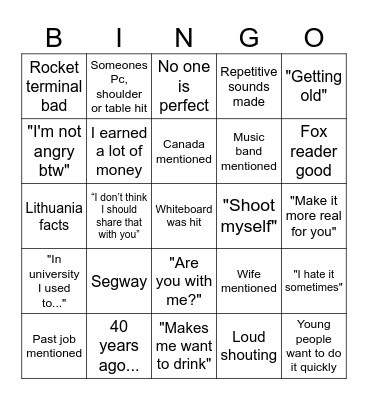 Z/os Bingo Card