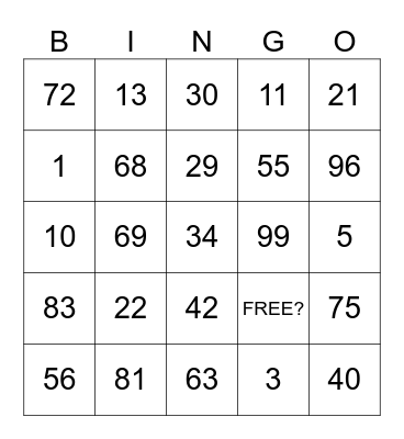 Keeho’s Bingo Card