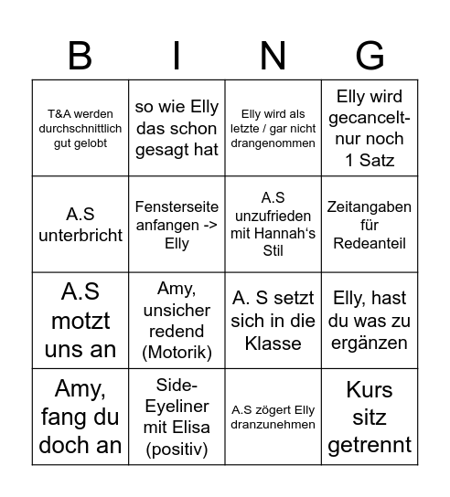 Deutsch LK Bingo Card