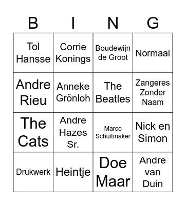 Plaatjesdraaierij Kerst Bingo Card