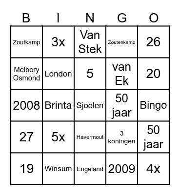 Oma's bingo Card