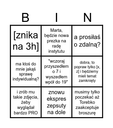 Mateusz Bingo Card