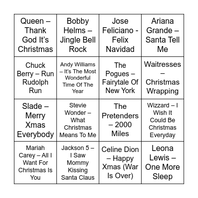 Christmas Disco Bingo Card