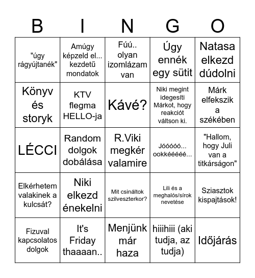 Karácsonyi bingo Card