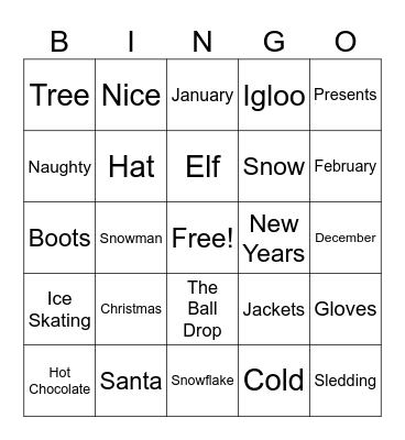 Winter Bingo Card