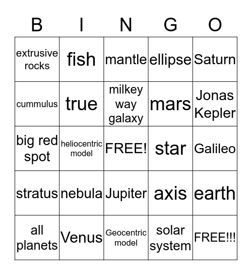 review bingo  Bingo Card