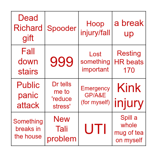 Eryn 2025 anti-bingo Card