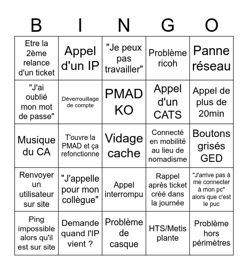 Bingo helpline Bingo Card