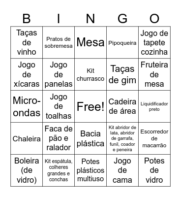 Chá de Panela da Kay Bingo Card