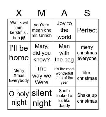 VHL | Kerst Swingo Bingo Card