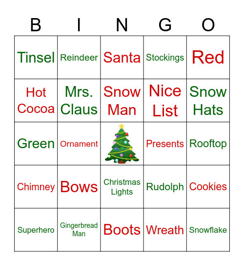 Ugly Sweater Bingo Card