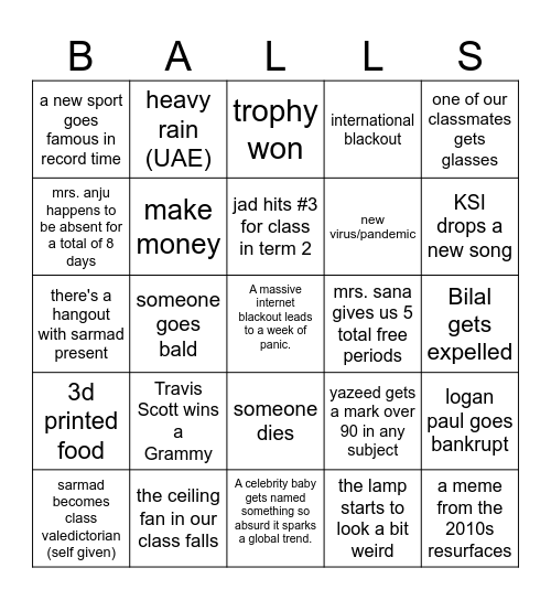 2025 bingo card Bingo Card