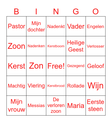 DeDeur Bingo Card