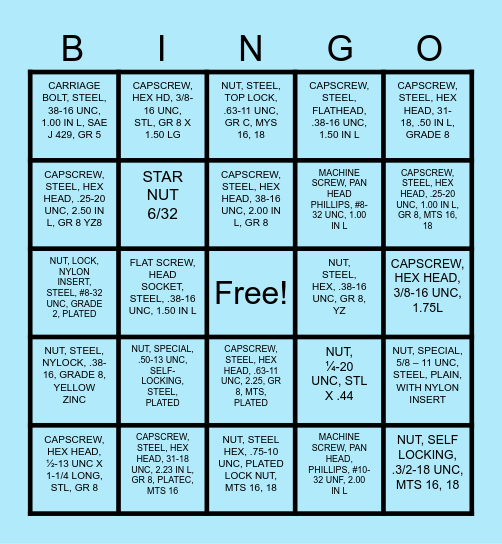 Altec Bingo Card