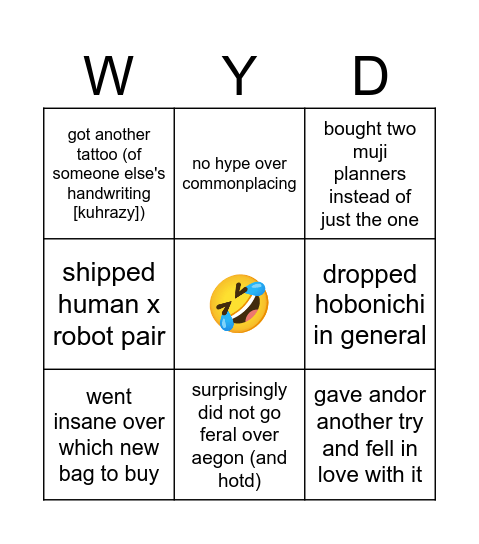 senpai's 2024 bingo card Bingo Card