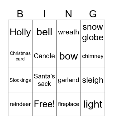 Christmas decorations Bingo Card