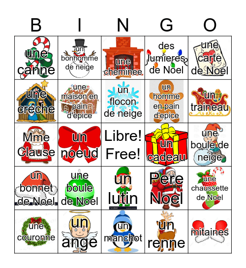 LOTO de Noel Bingo Card