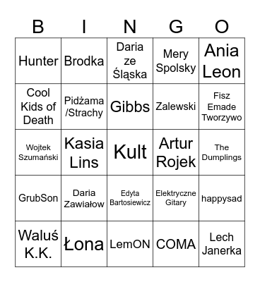 Majówkowe Bingo Card