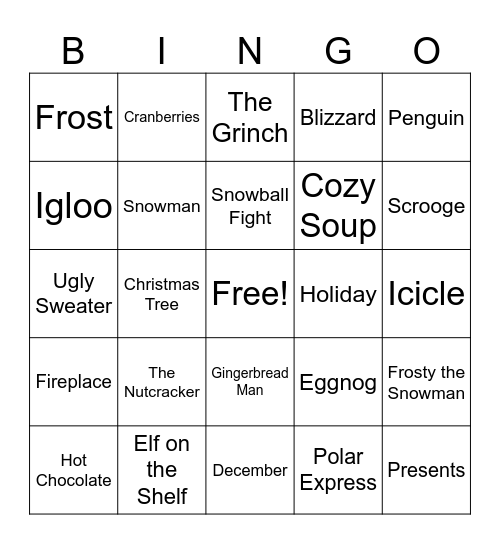 Winter Bingo! Bingo Card