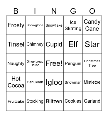 Holiday Bingo Card
