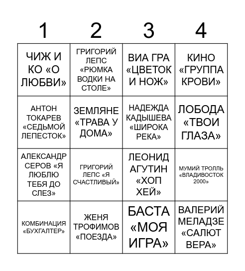 Penza Bingo Card