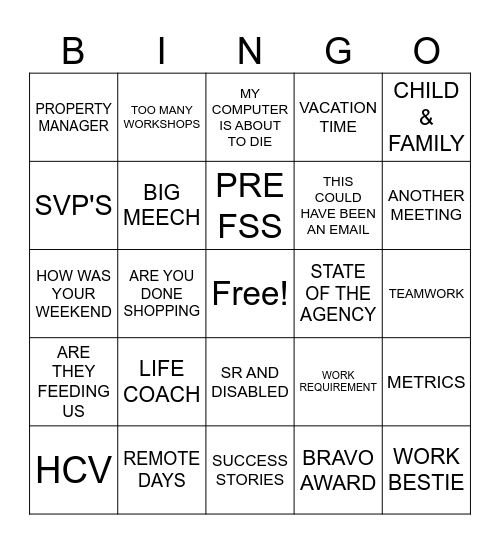 CORE HOLIDAY PARTY Bingo Card