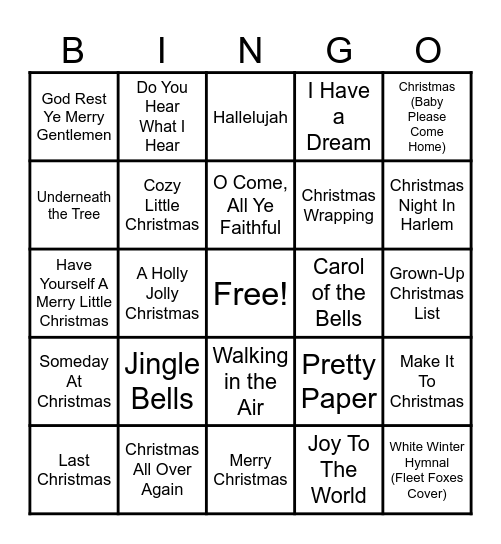 Christmas Mix Vol.1 Bingo Card