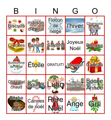 Noel Bingo Card