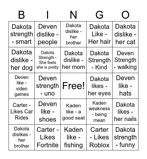 STARS BINGO Card