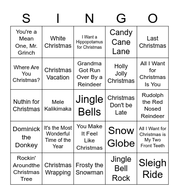 Titan Singo 3 Bingo Card