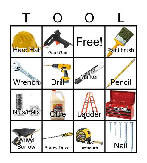 Tools Bingo Card