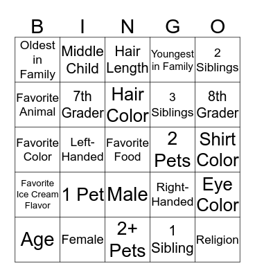 Mix-It-Up Bingo Card