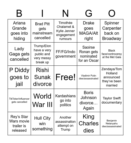 2025 Bingo Card