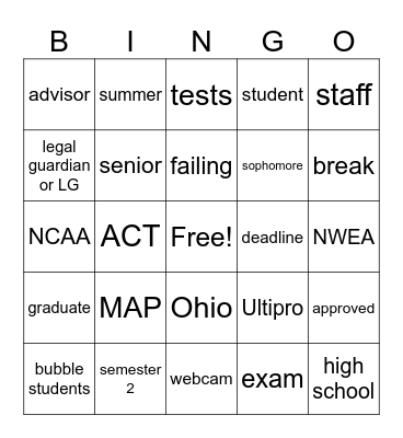 OHVA Meeting Fun Bingo Card