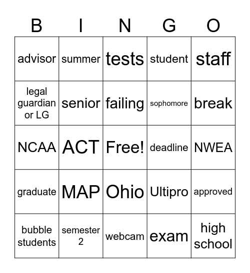OHVA Meeting Fun Bingo Card