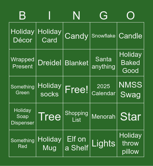 LE 2024 Holiday Bingo Scavenger Hunt Bingo Card