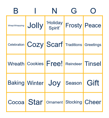 End of Year Holiday Palooza Bingo Card