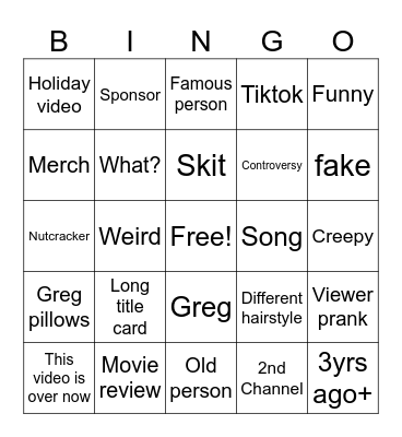 Danny Gonzalez BINGO Card