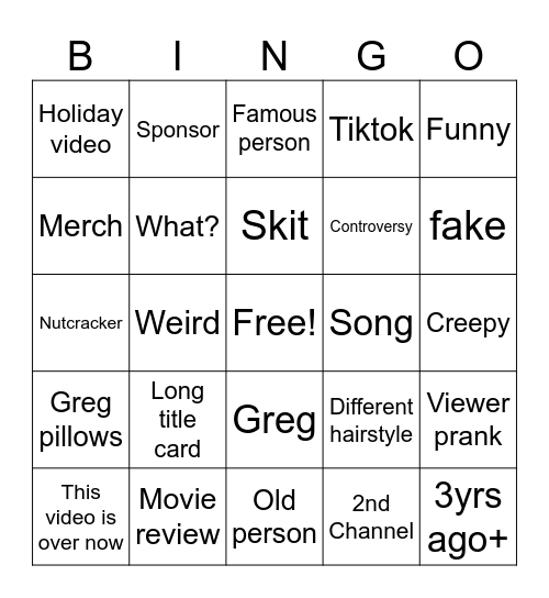 Danny Gonzalez BINGO Card