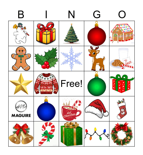 Corporate Christmas Bingo Card