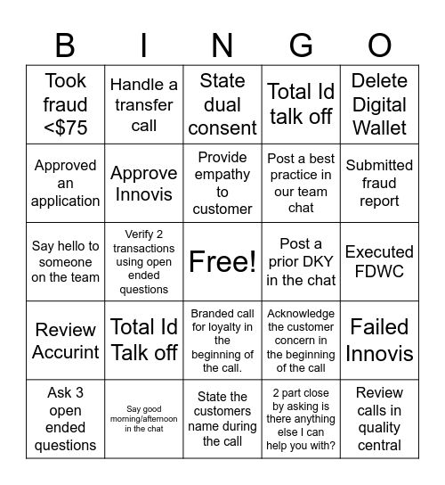 Amy All Stars Bingo Card Day 1 Bingo Card