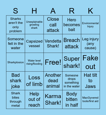 Shark Movies Bingo Card