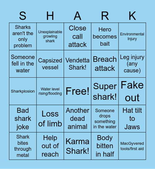 Shark Movies Bingo Card