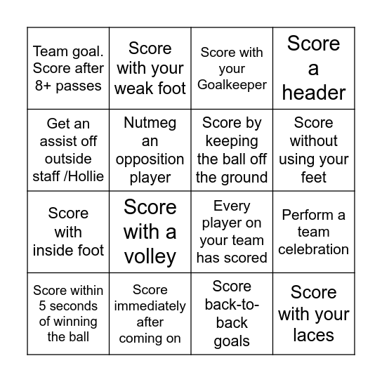 Football Bingo Card