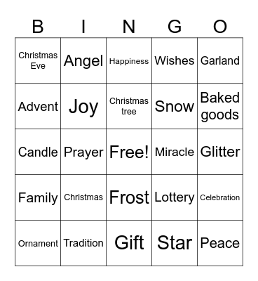 Christmas bingo Card