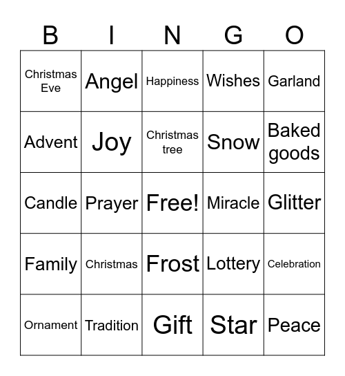 Christmas bingo Card