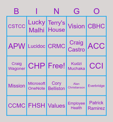 Holiday Extravaganza Bingo Card