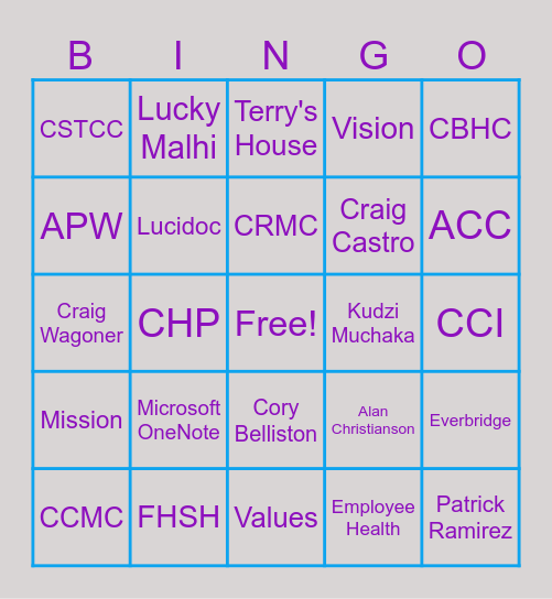 Holiday Extravaganza Bingo Card